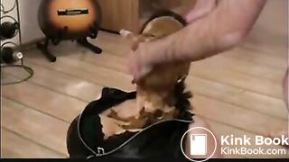 Scat smearing on her face