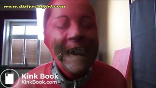 scat slave Victoria in red nylons