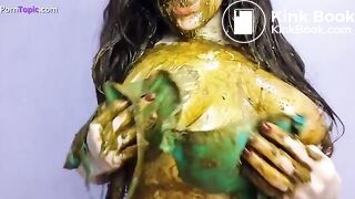 Girl smearing & eating