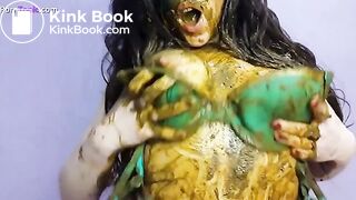 Girl smearing & eating