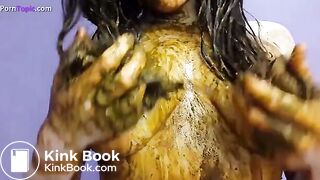 Girl smearing & eating