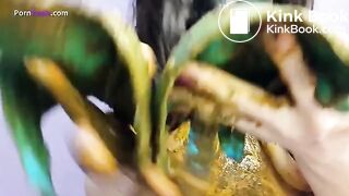 Girl smearing & eating