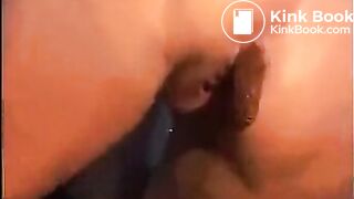 Brunette pooping in the bushes