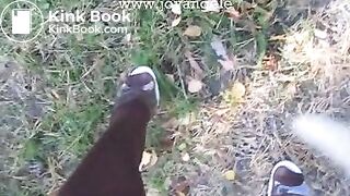 Caught by jogger when pooping