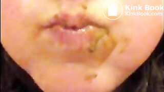 GIRL SWALLOWING SHIT IN PUBLIC BATHROOM