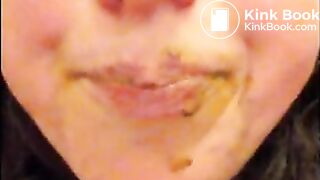 GIRL SWALLOWING SHIT IN PUBLIC BATHROOM