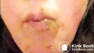 GIRL SWALLOWING SHIT IN PUBLIC BATHROOM