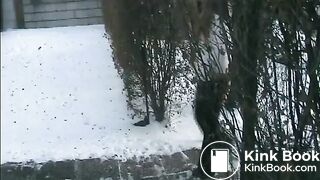 Hot girl pooping outdoor in the middle of the winter On xPee