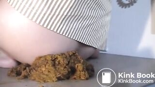 Asian Girl Shits a Massive Pile