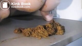 Asian Girl Shits a Massive Pile