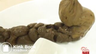 Shit on a plate and examine the shit 7