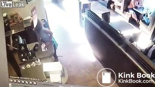 Crazy woman takes a dump then throws it at waiter
