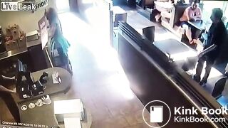 Crazy woman takes a dump then throws it at waiter
