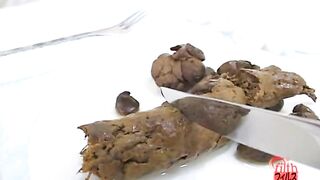 Shit on a plate and examine the shit 2