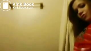 She struggles to release her constipated poo