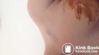 young blonde scat smearing and tasting