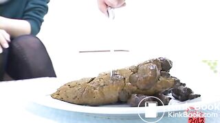 Shit on a plate and examine the shit 4