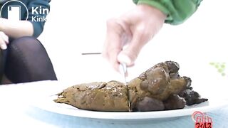 Shit on a plate and examine the shit 4