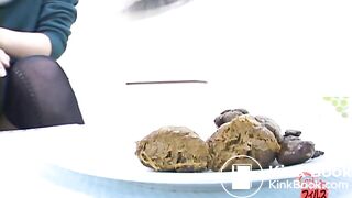 Shit on a plate and examine the shit 4