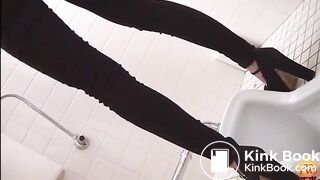 Gorgeous woman pooping