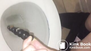 Anal beads coming out! She loves them