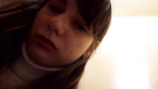 Girl in Toilet with Camera Recording Herself Shitting