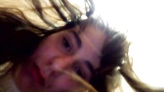 Girl in Toilet with Camera Recording Herself Shitting