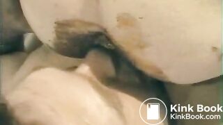 hardcore eating that amateur shit from her ass