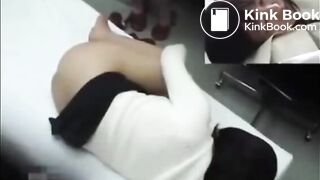 Constipated Japanese girl's clinic enema