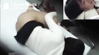 Constipated Japanese girl's clinic enema