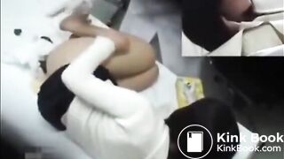Constipated Japanese girl's clinic enema