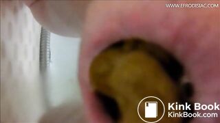 Releasing big poop in the bath