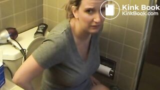 A girl pissing and pooping
