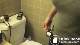 A girl pissing and pooping