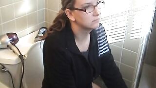 A girl pissing and pooping