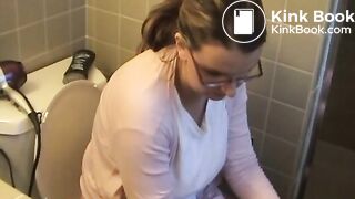 A girl pissing and pooping