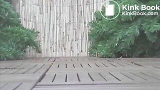 Steaming poop on outside decking