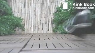 Steaming poop on outside decking