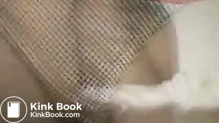 A girl in a white baseball cap pooping in the toilet - Webcam in the womens toilet