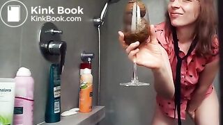 takes a shower after playing with poo