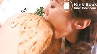 Japanese Lesbian Scat 3-way 2