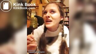 German teen eating scat ice cream