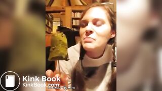 German teen eating scat ice cream