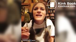 German teen eating scat ice cream