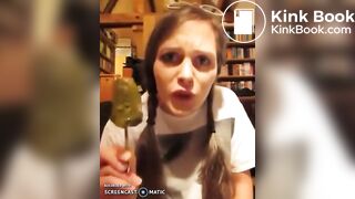 German teen eating scat ice cream