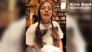 German teen eating scat ice cream