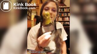 German teen eating scat ice cream