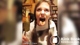 German teen eating scat ice cream