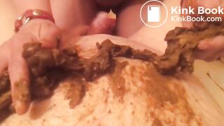 French Chubby shits on lovers cock