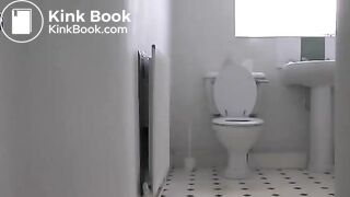 Sharada pooping on the toilet